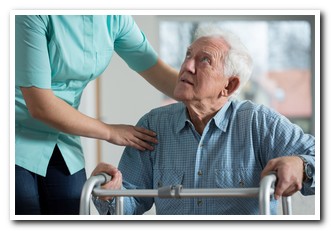 Woman helping husband