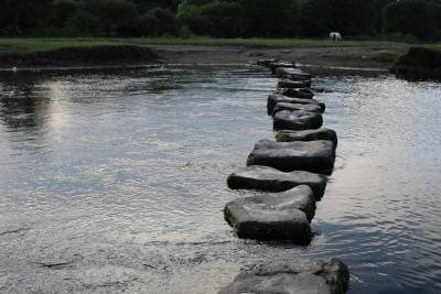 stepping stones arcross wide river